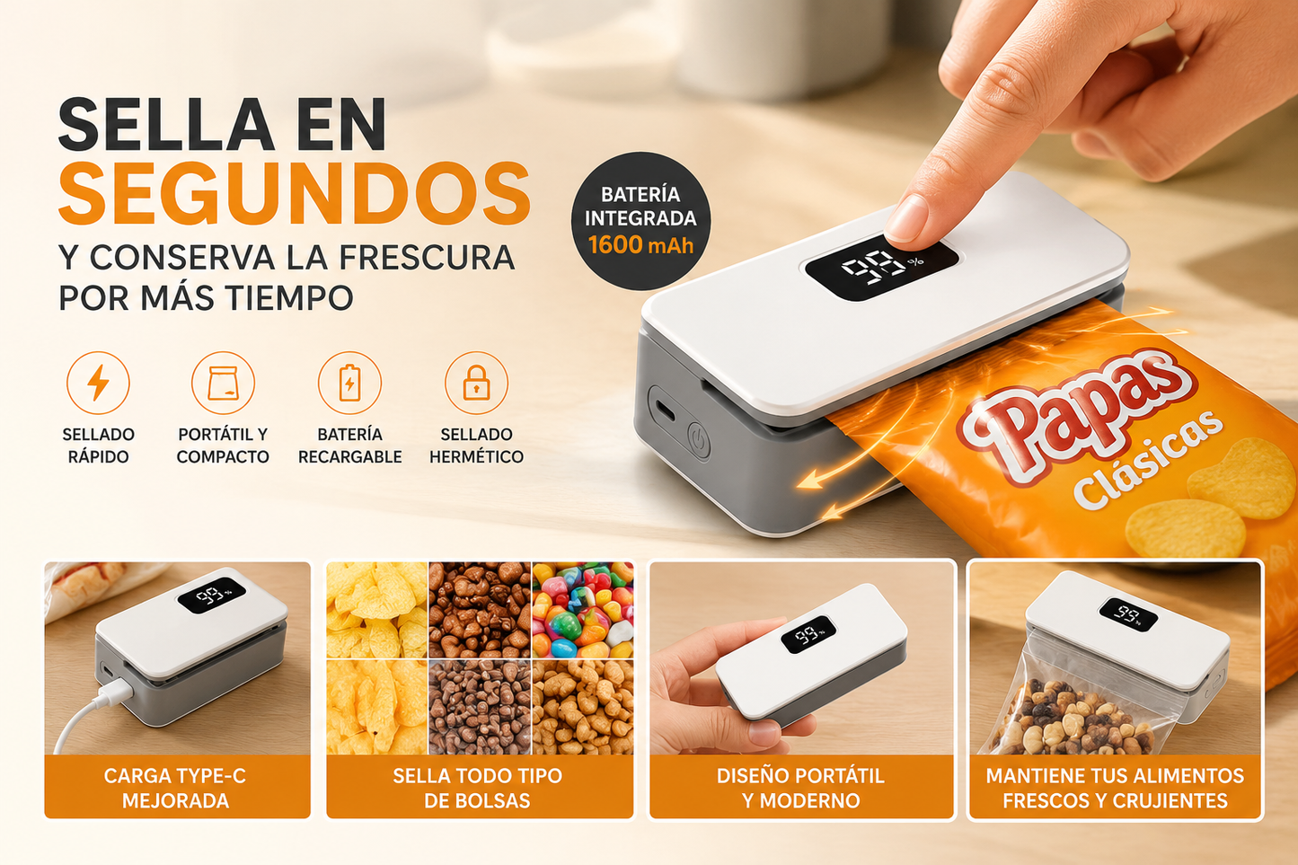 Sellador de Bolsas Portátil